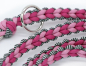 Preview: Paracord-Leine 2m, Herzen, rosa-pink-schwarz-weiß